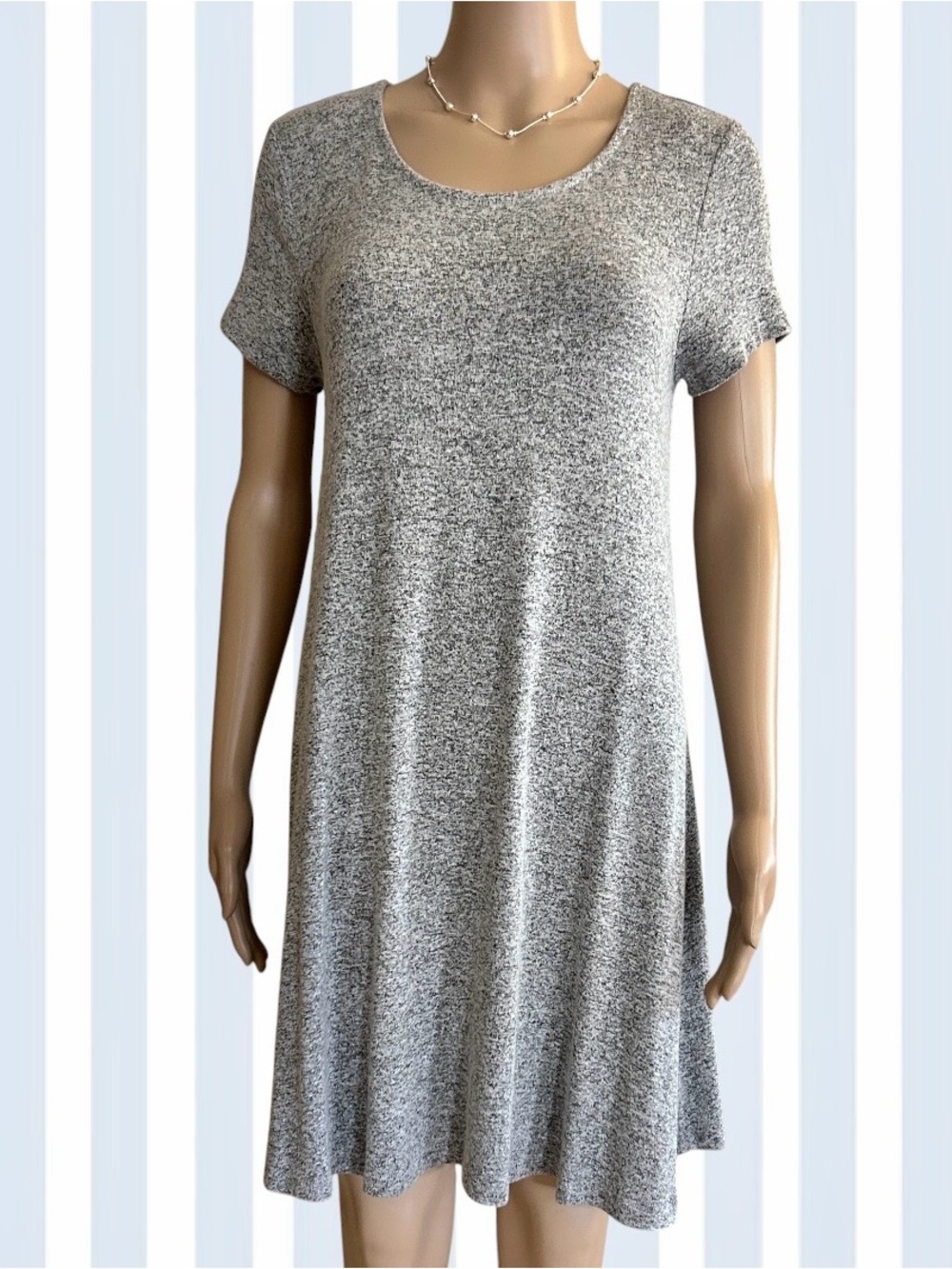 Old Navy Heather Gray Short-Sleeve Swing Dress Sz.M